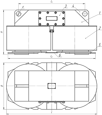 схематичное изображение подвесного железоотделителя
